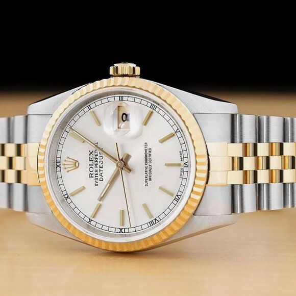 Mens Rolex 18k Gold Two Tone Watch With Box - Picture 2 of 8